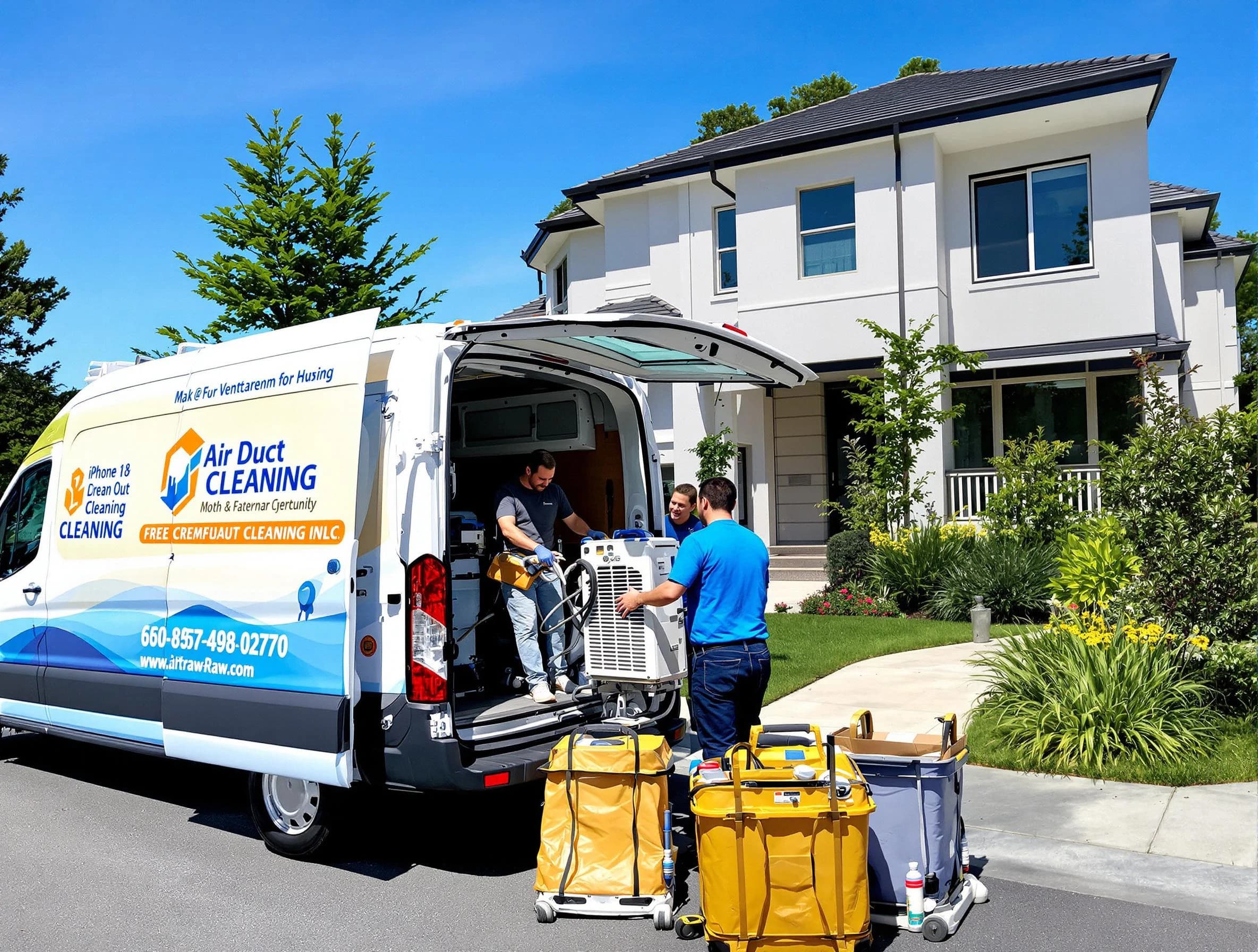 Huntington Beach Air Duct Cleaning technician performing professional air duct cleaning in Huntington Beach