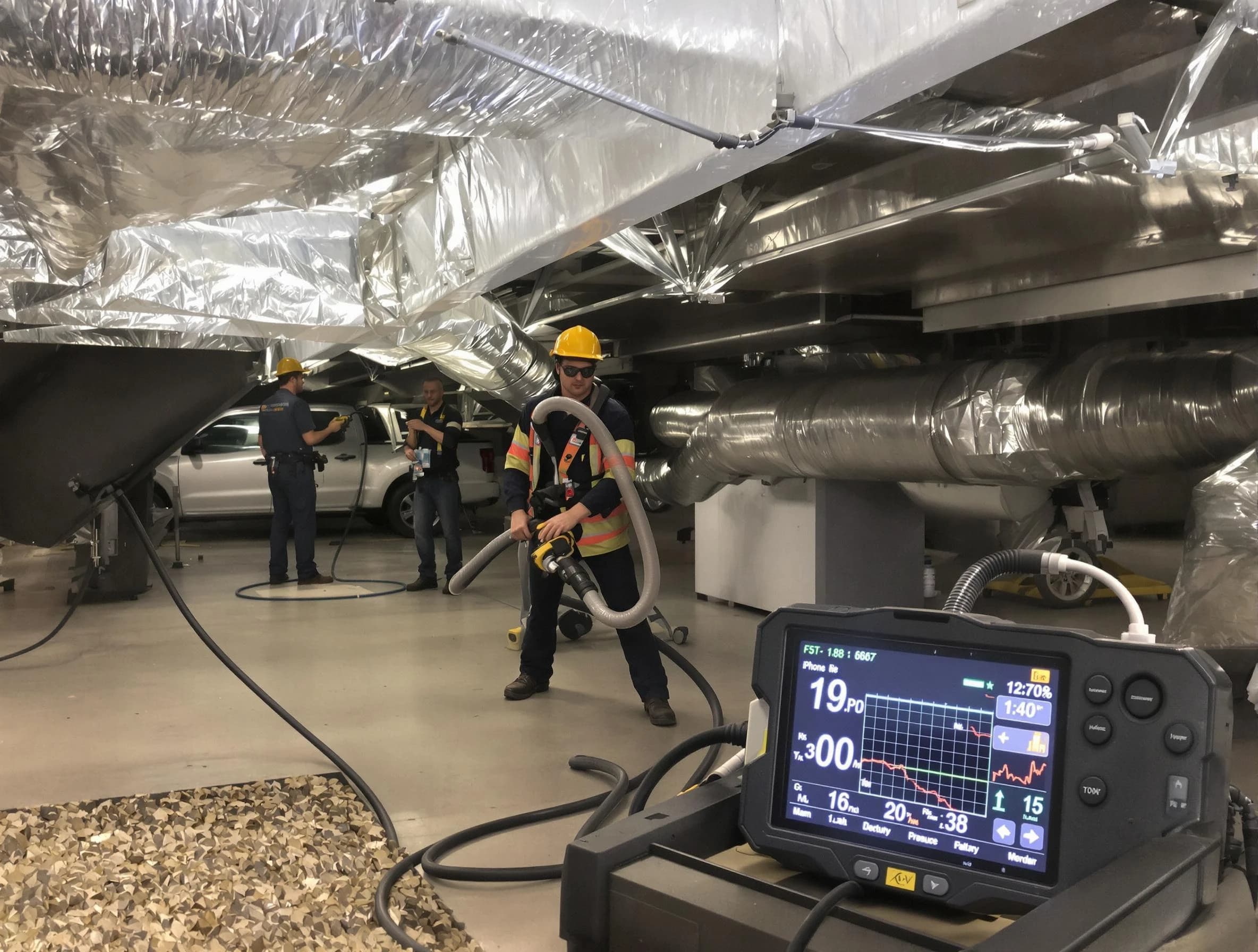 Professional negative pressure duct cleaning by Huntington Beach Air Duct Cleaning in Huntington Beach