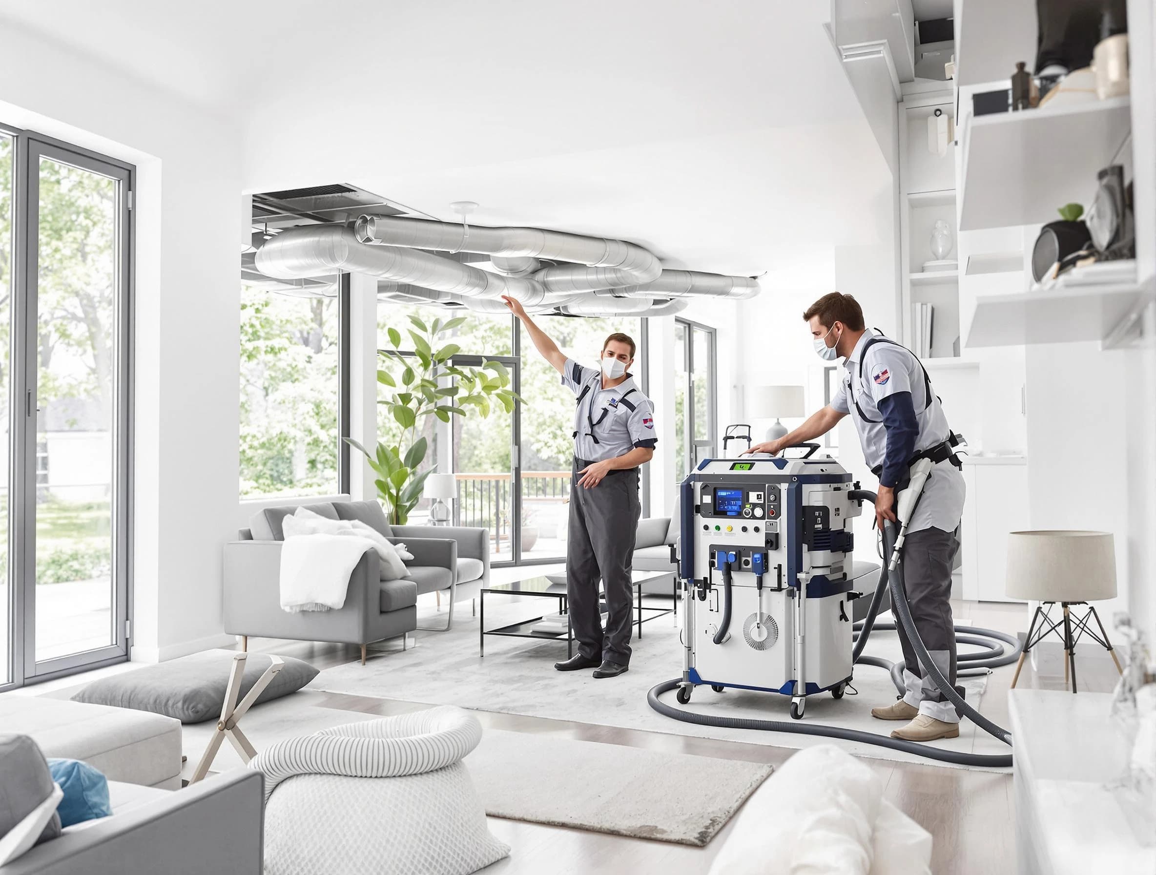 Huntington Beach Air Duct Cleaning professional conducting pure air duct cleaning with state-of-the-art equipment in Huntington Beach