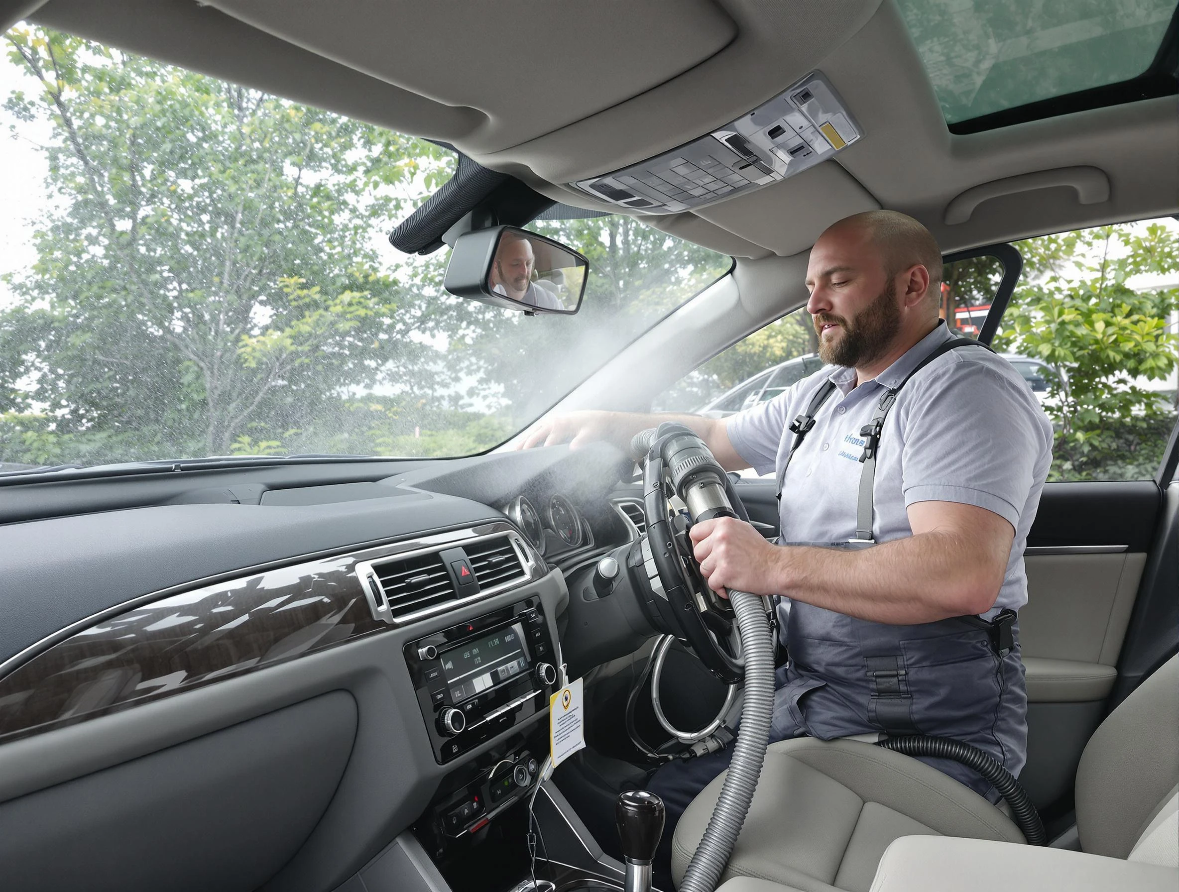 Huntington Beach Air Duct Cleaning specialist performing professional car duct cleaning in Huntington Beach