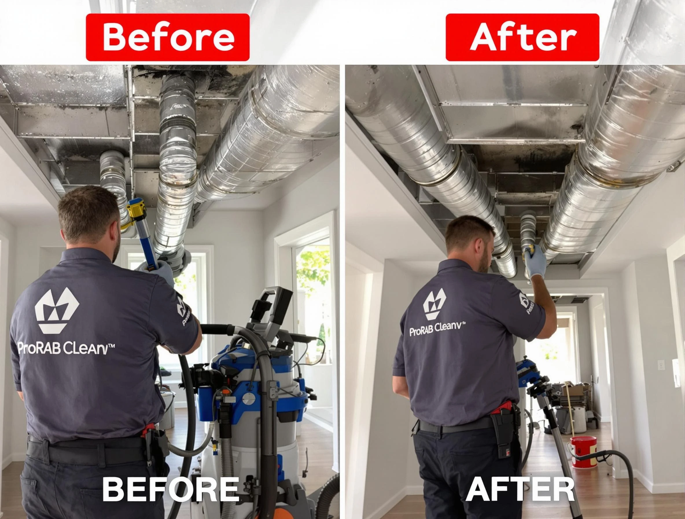Huntington Beach Air Duct Cleaning expert performing thorough residential duct cleaning in a Huntington Beach home